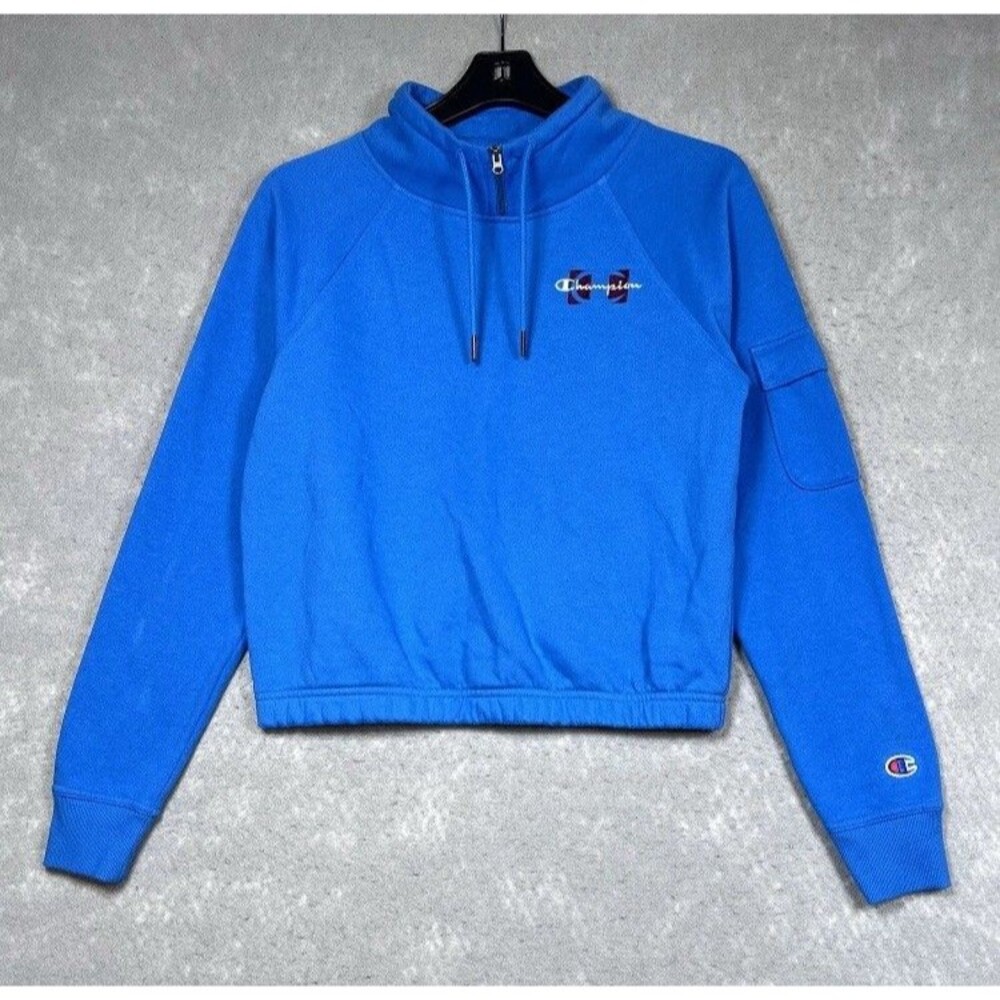 Champion Pullover Sweatshirt Women's 2XL Blue Long Sleeve 1/4 Zip